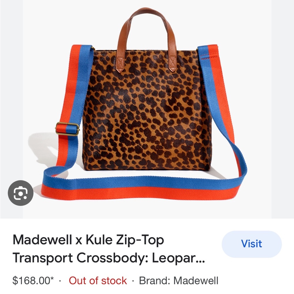 Madewell animal print cross body bag. Resembles a Clare V bag!